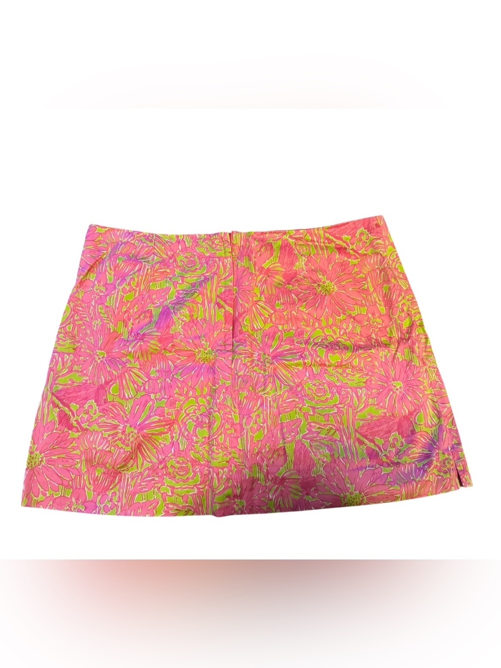 Lilly Pulitzer Pink Floral Mini Skirt with Lace Insets Women’s size 12 - Picture 3 of 4